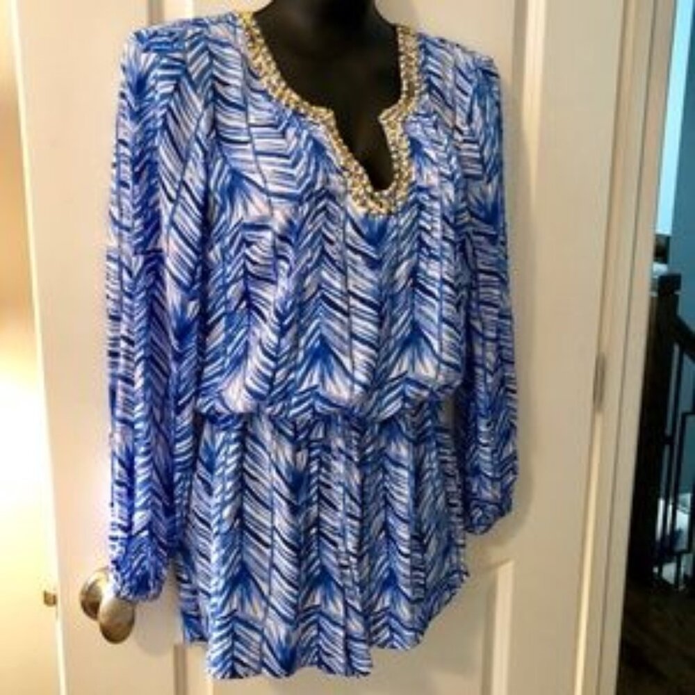 Lily Pulitzer Colby Lapis blue Romper X-Small NWT